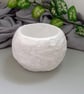 Handmade Moon Texture Keepsake Jar - White & Brown Marbled Trinket Bowl