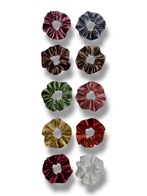 Set of 10 - Velvet Scrunchies - Large