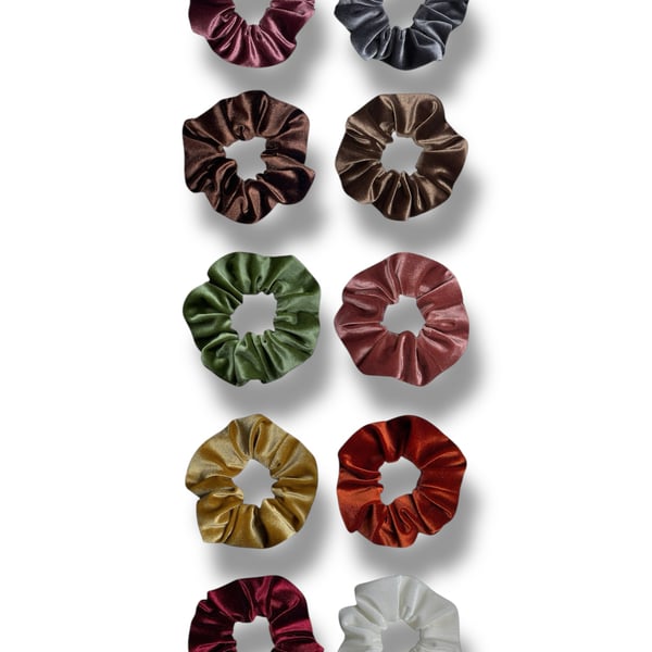 Set of 10 - Velvet Scrunchies - Large