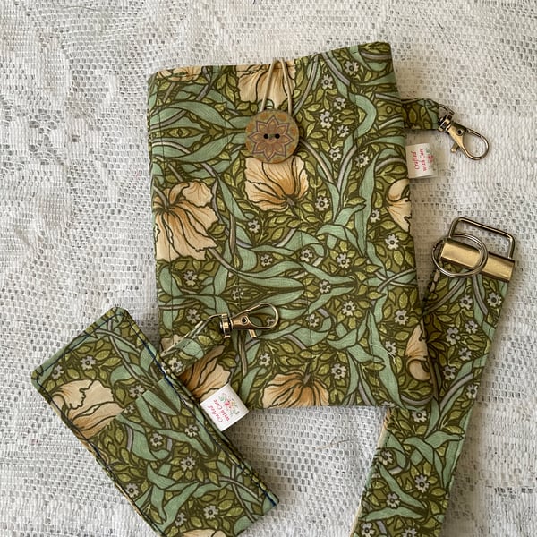 William Morris “Pimpernel” Phone Cover,Wristlet or Key Fob Chapstick Holder