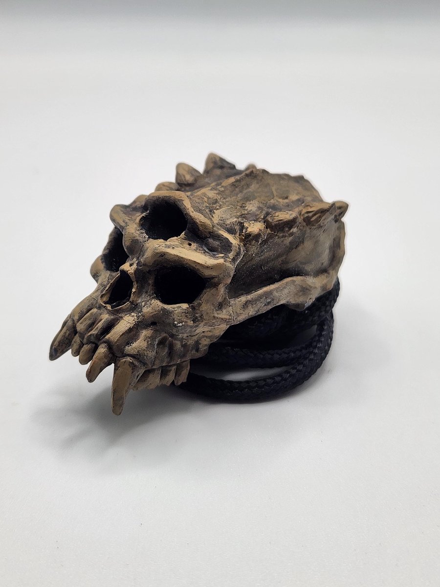 3D Printed Hand-Painted Beast Skull Rear View Mirror Charm (44mm)