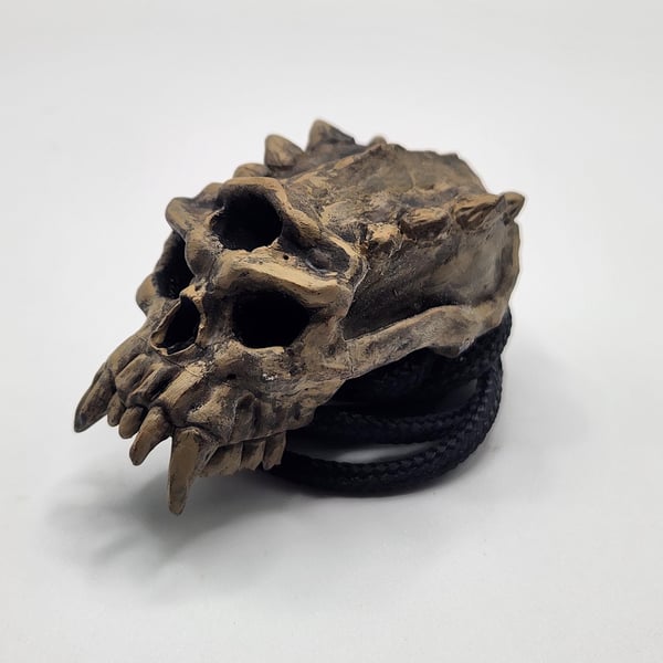 3D Printed Hand-Painted Beast Skull Rear View Mirror Charm (44mm)