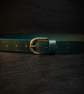 Forest Green Full Grain Leather Belt Brass Buckle Womens Belt 25mm 1 Inch