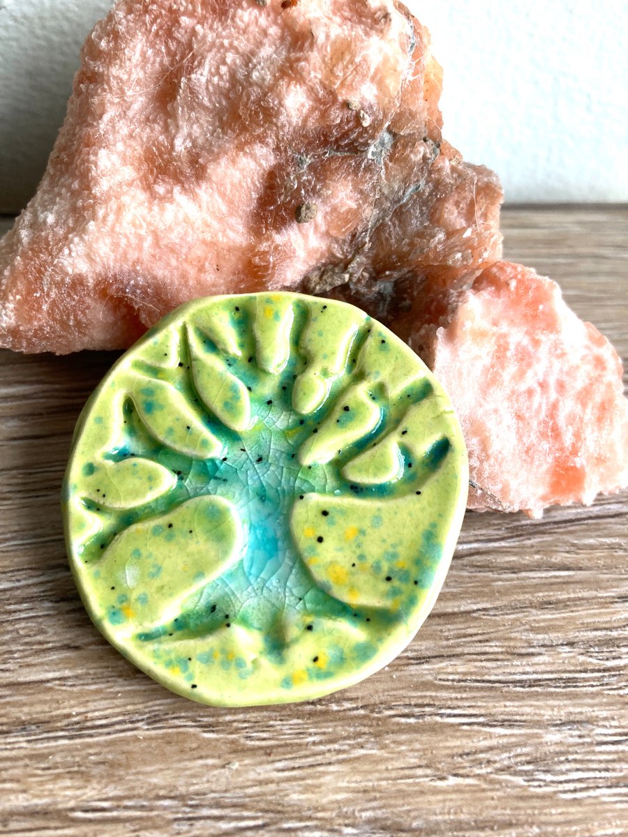 Tree of Life Ceramic Brooch 