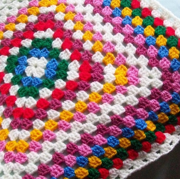 Large granny square design crochet blanket Folksy