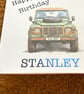 Land Rover Defender Personalised Birthday Card.Watercolour Style. Custom message - Image 5