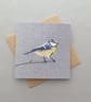 Blue-tit card, printed on recycled card, blank - Image 7