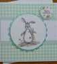 Happy Birthday Card - Rabbit with Carrots