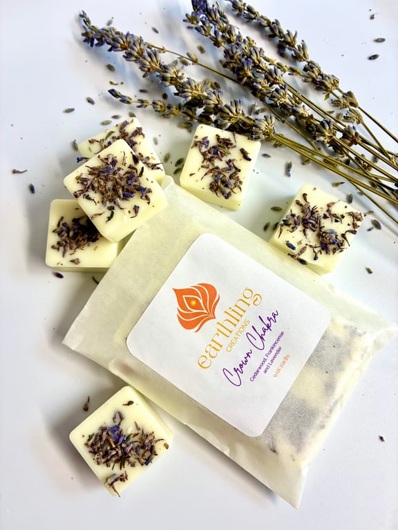 Vegan Crown Chakra Wax Melts - Essential Oil Aromatherapy, Lavender Petals