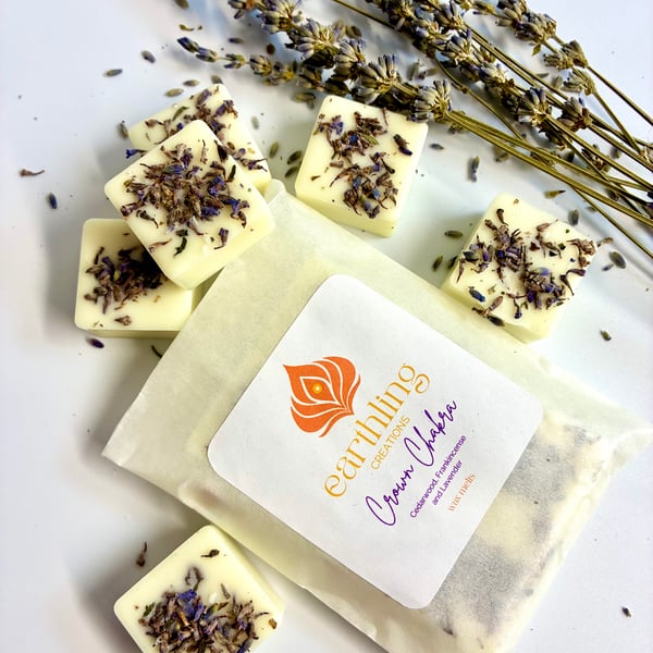 Vegan Crown Chakra Wax Melts - Essential Oil Aromatherapy, Lavender Petals