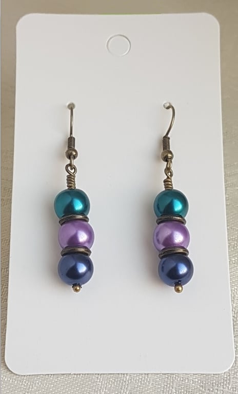 Beautiful Peacock Passion Dark Tone Earrings - Design 4