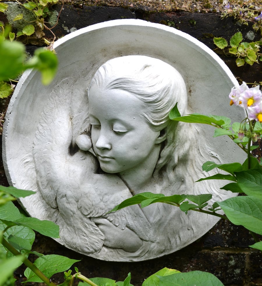 Girl and Dove Plaque