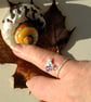 925 Sterling Silver Charm Ring With Silver Shell And Swarovski Crystal Charms  - Image 6