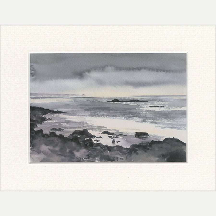  Mounted Giclée Print "Into the West, Sanna Bay" 9" x 7"