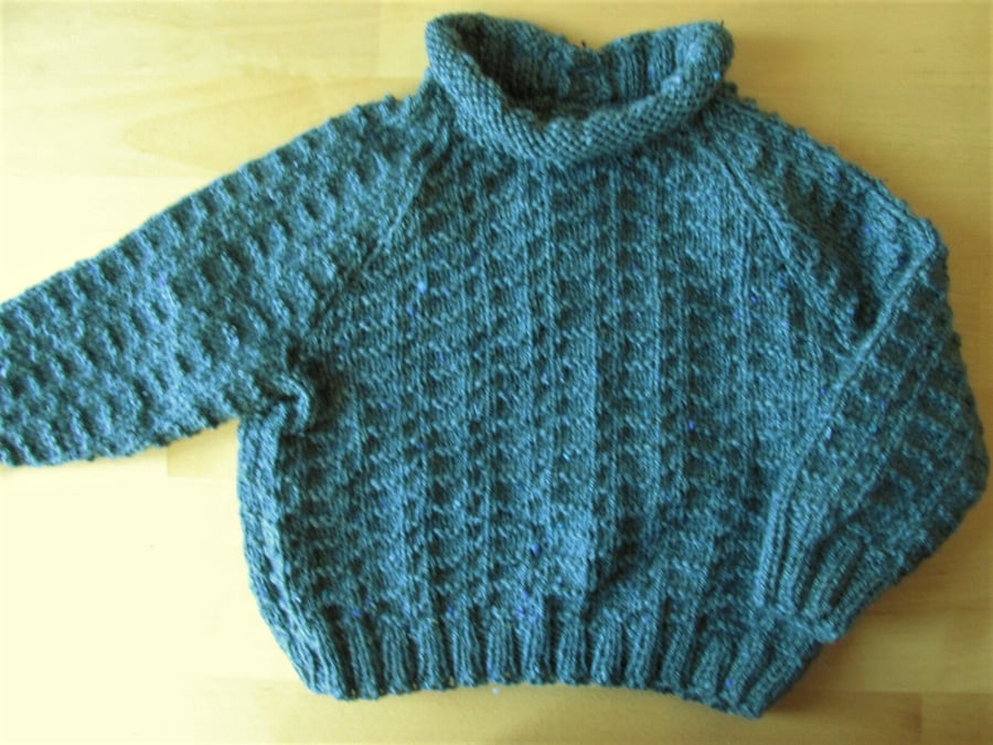 Child's Hand Knitted Sweater, Baby Jumper, Hand Made Baby Sweater