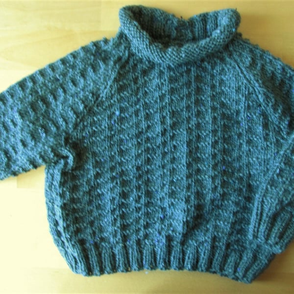 Child's Hand Knitted Sweater, Baby Jumper, Hand Made Baby Sweater