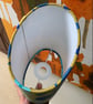 Retro 60s 70s Art Nouveau SALANGOR Textra Blue Vintage Fabric Lampshade option  - Image 5