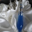 Shimmery Blue Music Note Crystal Resin Necklace 