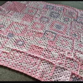 Pink crochet blanket 