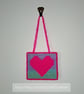 Wall art of a bright pink heart, adjustable hang length - Image 4