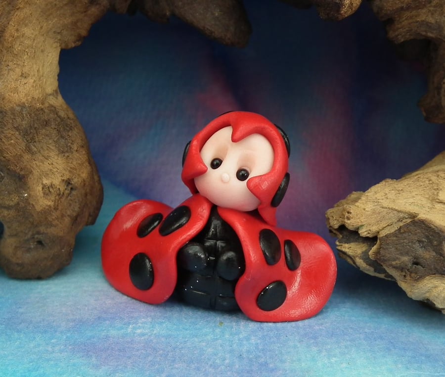 Bustling LadyBug 'Lucie' OOAK Sculpt by Ann Galvin Gnome Village