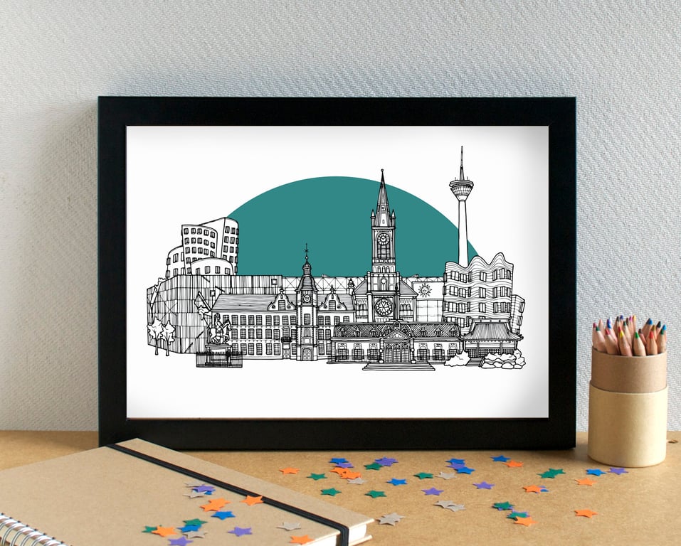 Düsseldorf Skyline Art Print