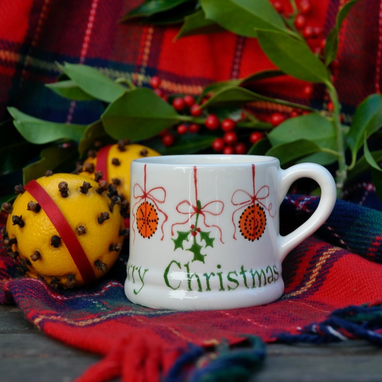 Orange Pomander Little Mug - Hand Painted - SALE