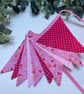 Handmade Fabric Bunting 10 Flags in Pink Ice Cream Cone Design