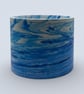 Large Blue Marbled Plant Pot - Unique Indoor Planter - Image 8