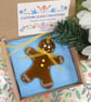 Fused Glass Gingerbread Person with a ZigZag Cuff  & Mustard Embellishments - Image 6