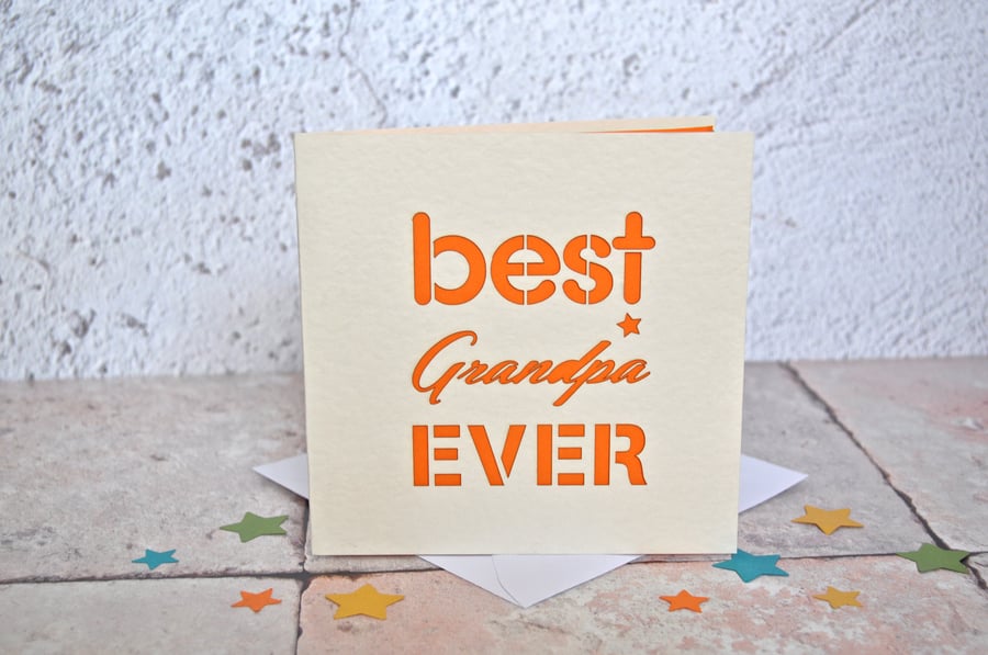 Laser Cut Best Grandpa Ever Card