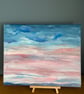 Dusk sky over distant hills . Soft pink and blue original acrylic painting 20x16 - Image 1