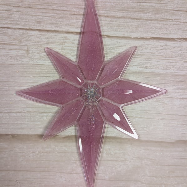 Handmade Star Ornament – Raspberry Slushy 