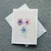 watercolour hand painted floral greetings card ( ref F 964 )