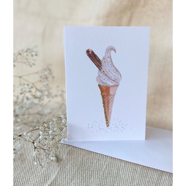 Delightful Whippy Ice Cream Greeting Card for a variety of occasions with Bio Gl