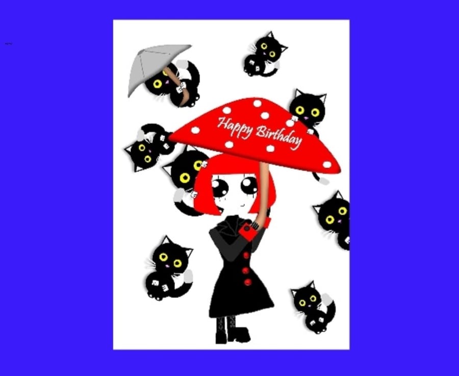 It's Raining Cats Birthday Card