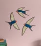 Flying Wooden Wall Hanging Barn Swallows - Hand Painted  - Image 2