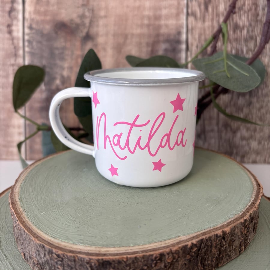 Personalised Enamel Espresso Cup, Camping Mug