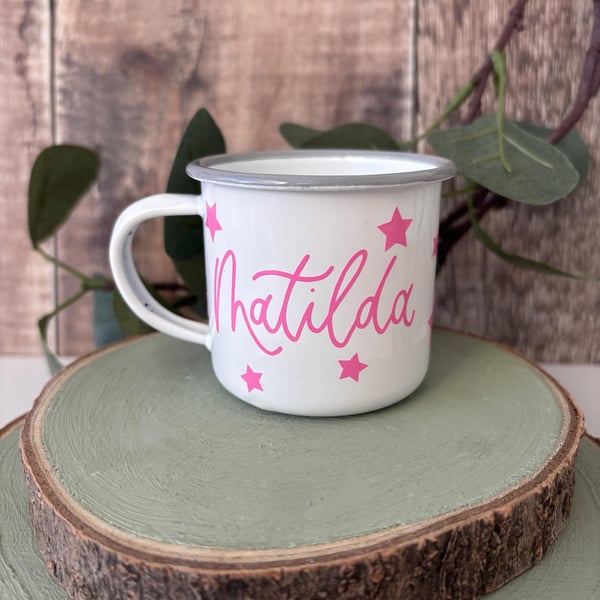Personalised Enamel Espresso Cup, Camping Mug