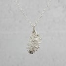 Sterling Silver Pine Cone Pendant and Chain