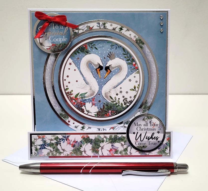 To A Special Couple - Swans Christmas Card