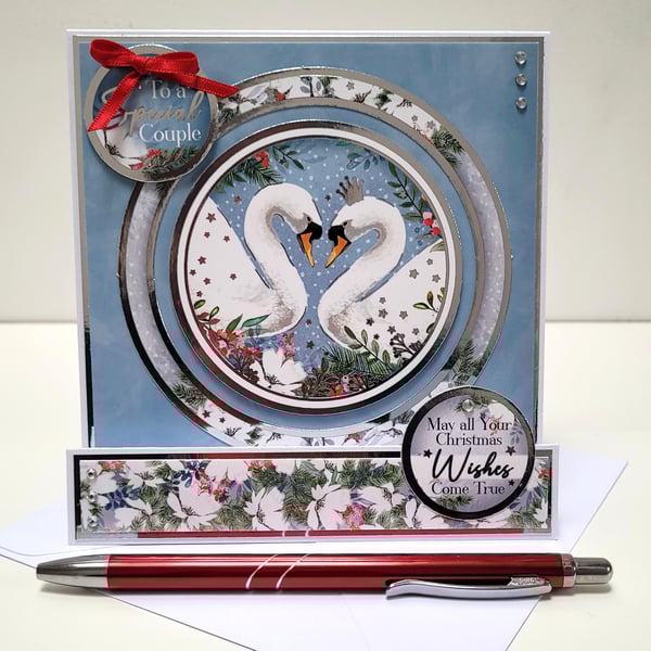To A Special Couple - Swans Christmas Card