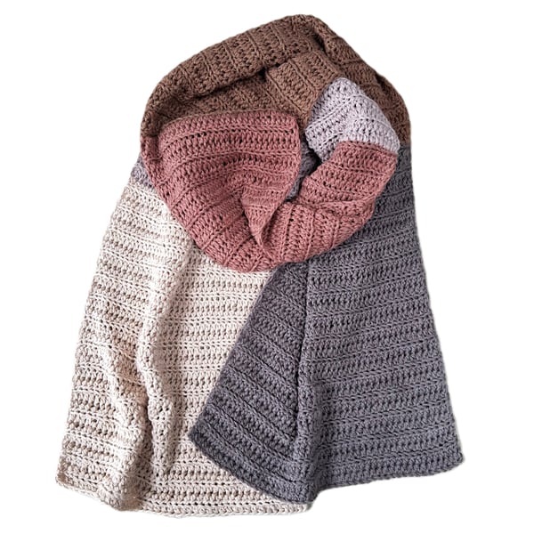Crochet Pattern - Linnet Scarf - Linen & Cotton Scarf - PDF download