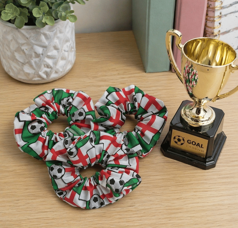 x3 England Football Hair Scrunchies 