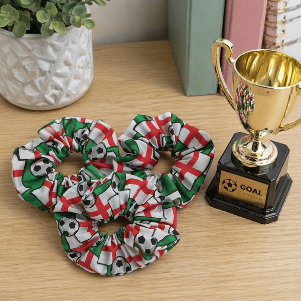 x3 England Football Hair Scrunchies 