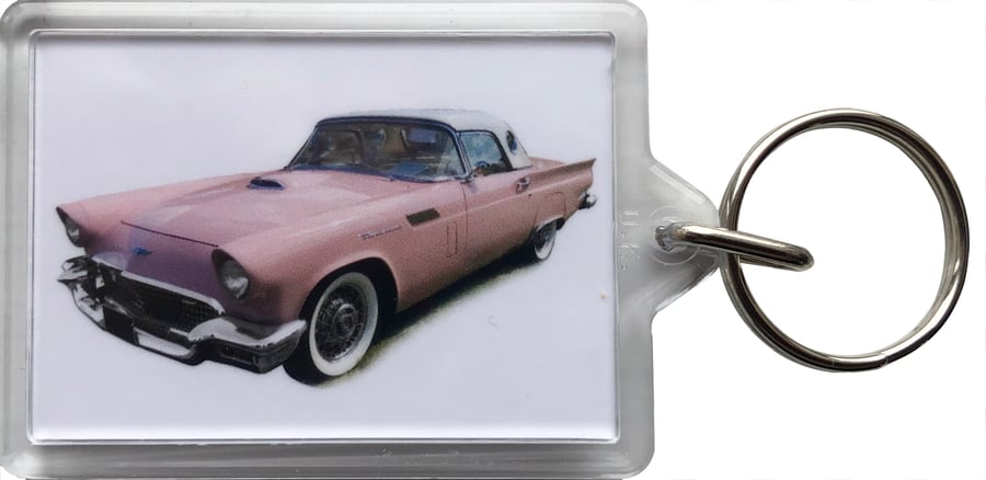 Ford Thunderbird 1957 - Keyring with 50x35mm Insert