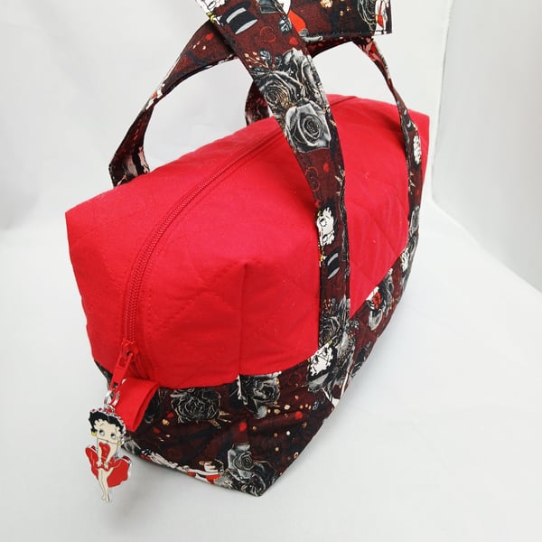 Betty Boop Bag, Quilted, Zipped, Multi Purpose, Make Up , Sewing, Pens, Pencils