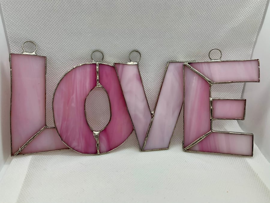 Stained glass LOVE letters - handcrafted Tiffany style