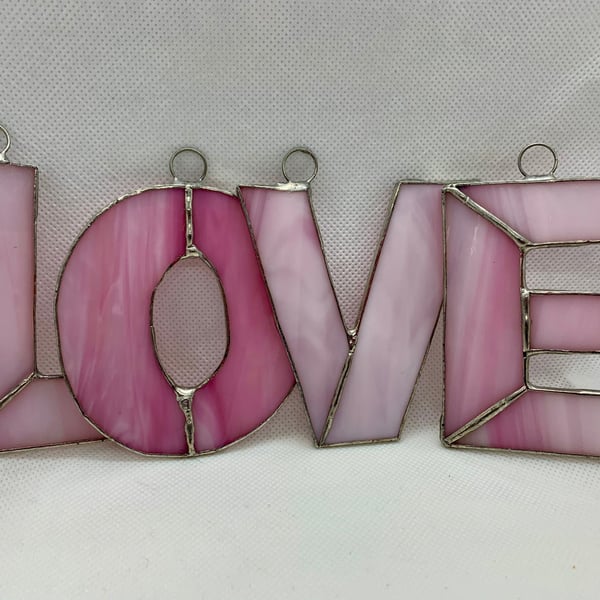 Stained glass LOVE letters - handcrafted Tiffany style