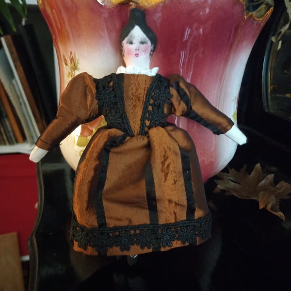 SALE Unusual 'Clara' Victorian style rag doll with lavender